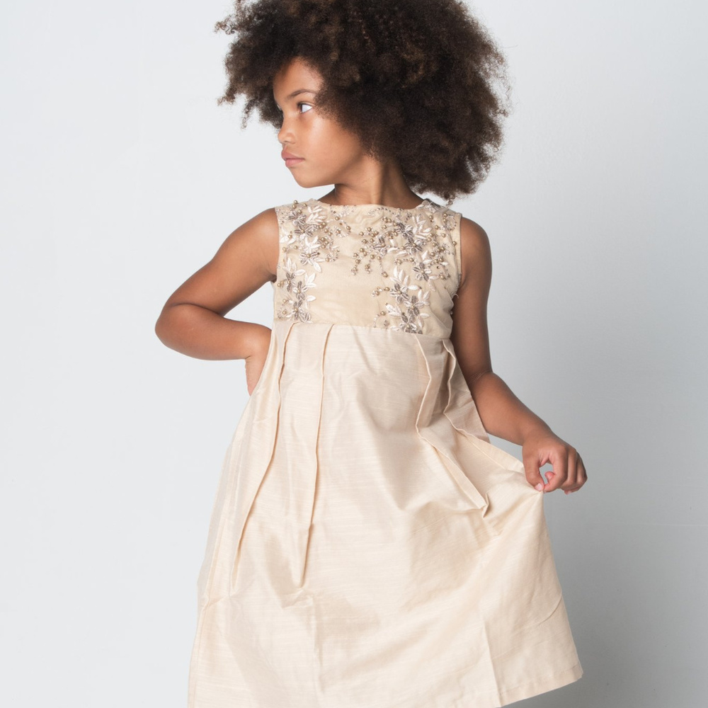 NEW Boho Kids Cream Embroidered Dress